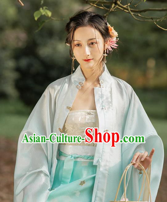 Chinese Traditional Ming Dynasty Golden Brocade Waistcoat Ancient Young Lady Garment Historical Costumes Corset Vest