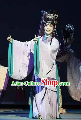 Chinese Kun Opera Hua Tan Queen Nan Apparels Costumes and Hair Accessories Kunqu Opera Confucius Dress Actress Garment
