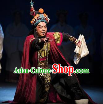 Chinese Kun Opera Chuan Shang Yin Young Male Costumes and Headwear Kunqu Opera Emperor Cao Pi Garment Apparels