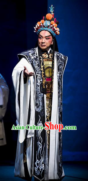 Chinese Kun Opera Xiaosheng Chuan Shang Yin Costumes and Headwear Kunqu Opera Garment Young Male Emperor Cao Pi Apparels