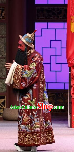 Full Bed Wat Chinese Kun Opera Laosheng An Lushan Costumes and Headwear Kunqu Opera General Embroidered Robe Garment Apparels