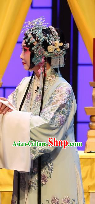 Chinese Kun Opera Young Female Dress Apparels and Headdress Full Bed Wat Traditional Kunqu Opera Hua Tan Garment Actress Costumes