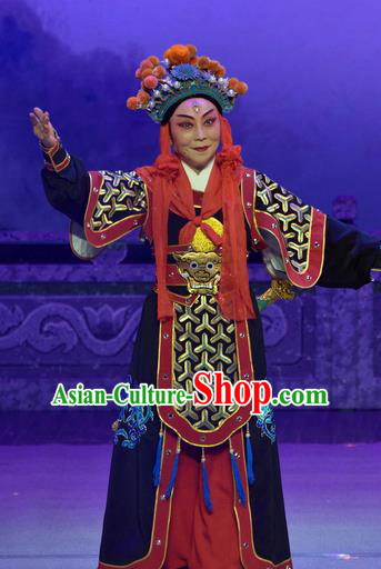 Chinese Yue Opera Er Lang God Apparels Pi Shan Jiu Mu Garment Shaoxing Opera Wusheng Martial Costumes and Headwear Complete Set