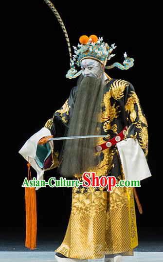 Continue the Pipa Chinese Kun Opera Elderly Male Costumes and Headwear Kunqu Opera Laosheng Garment Apparels Cao Cao Clothing