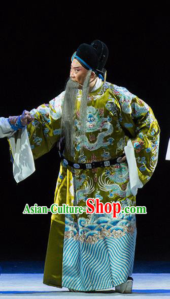 Chinese Kun Opera Laosheng Continue the Pipa Elderly Male Costumes and Headwear Kunqu Opera Old Man Garment Apparels Official Clothing