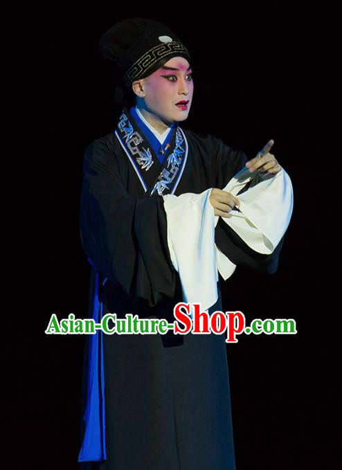 Chinese Kun Opera Young Man Continue the Pipa Costumes and Headwear Kunqu Opera Scholar Garment Xiaosheng Apparels