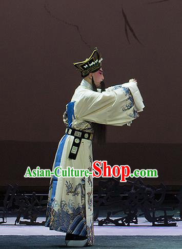 Chinese Kun Opera Official Dong Si Continue the Pipa Cao Cao Costumes and Headwear Kunqu Opera Elderly Male Garment Apparels