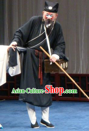 Yan Yun Pavilion Chinese Kun Opera Clown Male Costumes and Headwear Kunqu Opera Chou Role Garment Apparels