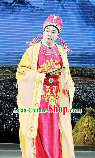 Chuan Deng Chinese Huangmei Opera Young Male Apparels Costumes Kunqu Opera Scholar Garment Clothing and Headwear