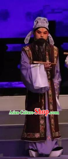 Zhu Meng Ji Chinese Kun Opera Laosheng Costumes and Headwear Kunqu Opera Garment Old Male Apparels
