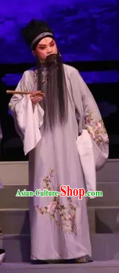 Zhu Meng Ji Chinese Kun Opera Old Male Laosheng Costumes and Headwear Kunqu Opera Garment Apparels