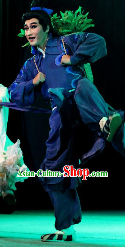Qian Yu Jin Chinese Huangmei Opera Young Man Apparels Costumes and Headwear Kunqu Opera Civilian Male Ji Ping Garment Clothing