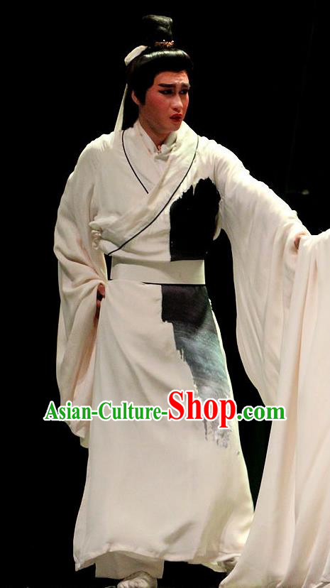 Qian Yu Jin Chinese Huangmei Opera Xiaosheng Ji Ping Apparels Costumes and Headwear Kunqu Opera Young Male Garment Clothing