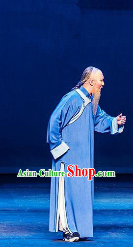 Chinese Huangmei Opera Laosheng Da Qing Prime Minister Apparels Costumes Kunqu Opera Elderly Chancellor Zhang Tingyu Garment Clothing