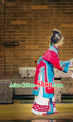 Chinese Huangmei Opera Elderly Woman Apparels Costumes and Headdress Da Qing Prime Minister Traditional Anhui Opera Old Dame Dress Garment