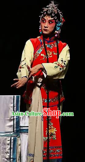 Traditional Chinese Kun Opera Young Lady Costumes and Headdress The Legend of Hairpin Kunqu Opera Xiaodan Garment Maidservant Apparels