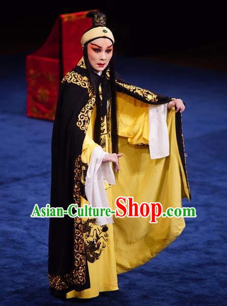 The Prophetic Paintings Chinese Kun Opera Xiaosheng Apparels Costumes and Headwear Kunqu Opera Garment Young Male Yellow Clothing