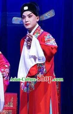 Before The Fall Chinese Kun Opera Xiaosheng Apparels Costumes and Headwear Kunqu Opera Li Shanfu Garment Scholar Wedding Clothing