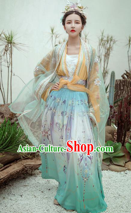 Chinese Traditional Hanfu Dress Ancient Song Dynasty Young Lady Apparels Historical Costumes for Women