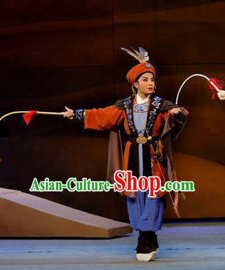 Desert Prince Chinese Shaoxing Opera Martial Male Garment and Hat Classical Yue Opera Wu Sheng Apparels Costumes