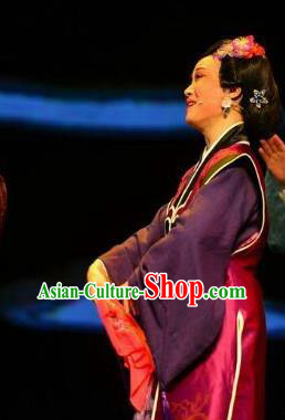 Chinese Huangmei Opera Elderly Female Costumes and Headpieces Taibai Drunk Traditional Anhui Opera Rich Dame Dress Garment Apparels