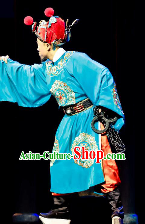 Chinese Huangmei Opera Rich Childe Ji Mo Han Qing Garment Costumes and Headwear An Hui Opera Clown Male Apparels Clothing