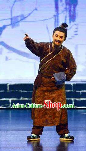 Chinese Huangmei Opera Garment Taibai Drunk Costumes and Headwear An Hui Opera Boatman Apparels Clothing