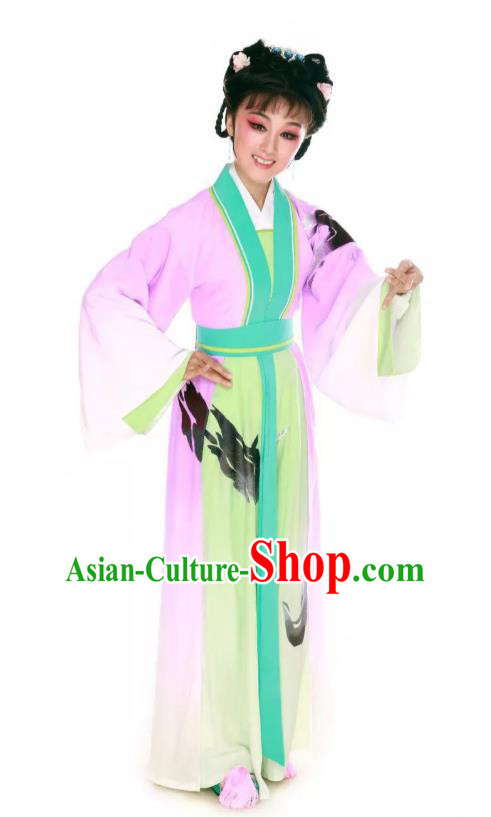 Chinese Huangmei Opera Diva Costumes and Headpieces Taibai Drunk Traditional Anhui Opera Actress Dress Garment Young Lady Apparels