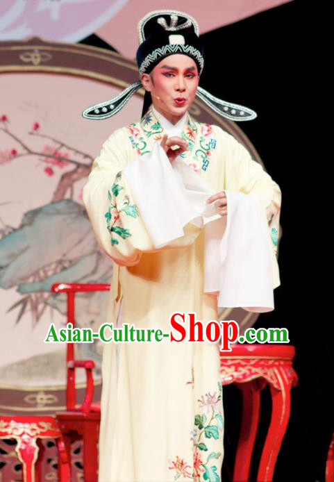 Chinese Classical Shaoxing Opera Niche The Jade Hairpin Costumes Garment Yue Opera Xiao Sheng Wang Yulin Apparels Garment and Hat