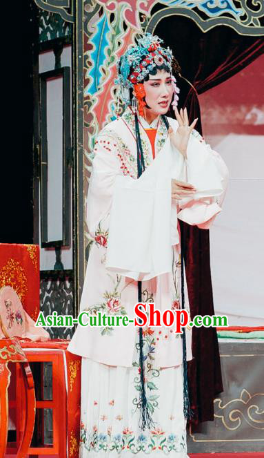 Chinese Shaoxing Opera Diva Li Xiuying Dress The Jade Hairpin Yue Opera Garment Costumes Young Female Apparels and Headwear
