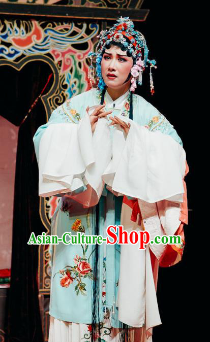 Chinese Shaoxing Opera Young Woman Dress The Jade Hairpin Yue Opera Diva Costumes Apparels Patrician Lady Garment and Headpieces