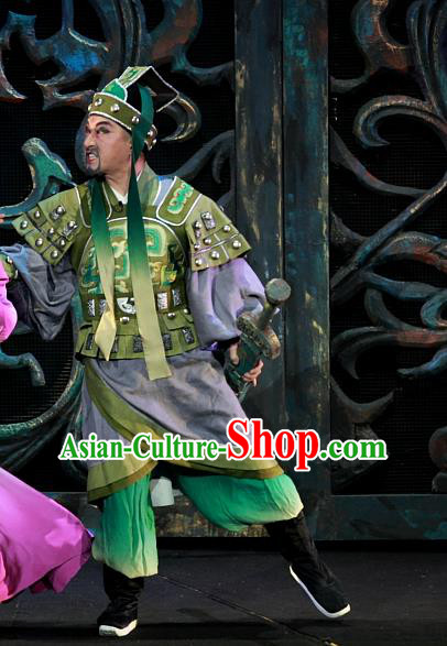 Chinese Huangmei Opera Martial Male Xiao Qiao Chu Jia Costumes and Headwear An Hui Opera General Apparels Armor Clothing