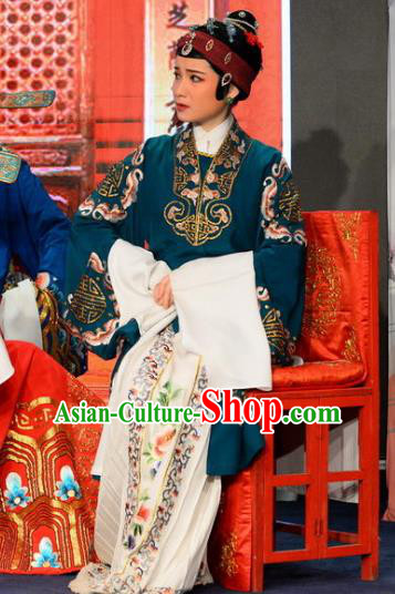 Chinese Shaoxing Opera Lao Dan Dress The Jade Hairpin Yue Opera Elderly Female Costumes Apparels Rich Dame Garment and Headdress