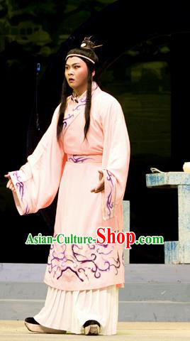Chinese Huangmei Opera Xiaosheng Costumes and Headwear An Hui Opera Yu Mei Qing Chou Apparels Young Male Clothing