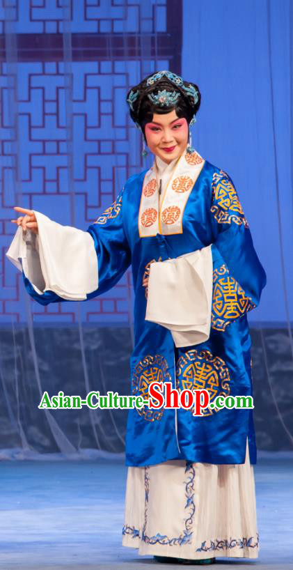 Chinese Ping Opera Rich Dame Costumes Apparels and Headpieces Traditional Pingju Opera Geng Niang Dress Elderly Female Garment