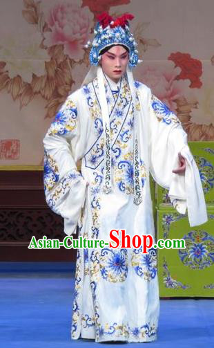 Zhu Hen Ji Chinese Ping Opera Wusheng Young Male Costumes and Headwear Pingju Opera Martial Male Zhu Chundeng Apparels Clothing