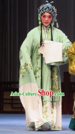 Chinese Ping Opera Young Woman Zhao Jintang Zhu Hen Ji Apparels Costumes and Headdress Traditional Pingju Opera Actress Dress Garment