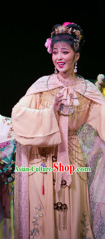 Chinese Huangmei Opera Noble Lady Xue Baochai Garment Costumes and Headpieces Traditional Anhui Opera Dream of Red Mansions Dress Apparels