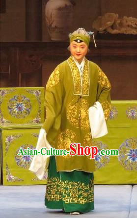 Chinese Ping Opera Old Woman Apparels Costumes and Headdress Zhen Zhu Shan Traditional Pingju Opera Pantaloon Dress Elderly Dame Garment