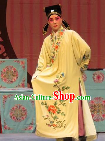 Zhen Zhu Shan Chinese Ping Opera Scholar Chen Dalang Costumes and Headwear Pingju Opera Xiaosheng Apparels Young Male Clothing