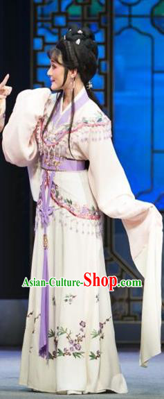Chinese Shaoxing Opera Young Lady Dream of the Red Chamber Dress Apparels Yue Opera Costumes Garment and Hair Jewelry