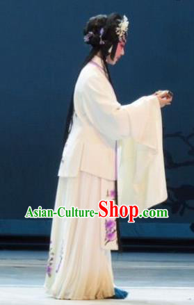 Chinese Ping Opera Diva Apparels Costumes and Headpieces Liang Xiao Traditional Pingju Opera Widow Dress Distress Female Li Xiuru Garment