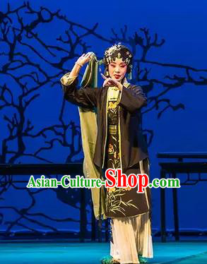 Chinese Ping Opera Xiaodan Apparels Costumes and Headpieces Liang Xiao Traditional Pingju Opera Young Lady Dress Garment