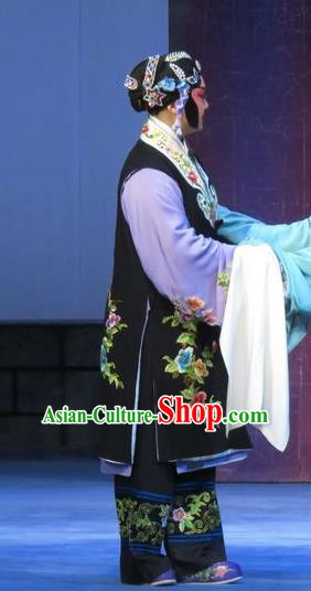 Chinese Ping Opera Dame Yu Gong Case Garment Costumes and Headdress Traditional Pingju Opera Elderly Female Dress Apparels