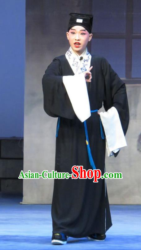 Chinese Ping Opera Poor Scholar Costumes and Headwear Yu Gong Case Pingju Opera Xiaosheng Li Jinlu Apparels Clothing