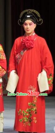Jie Nv Qiao Pei Chinese Ping Opera Xiaosheng Wedding Costumes and Headwear Pingju Opera Scholar Zhang Baotong Apparels Clothing