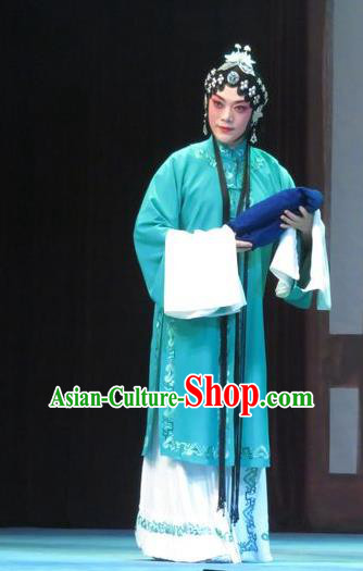 Chinese Ping Opera Hua Tan Garment Costumes and Headdress Bao Gong San Kan Butterfly Dream Traditional Pingju Opera Young Female Dress Apparels