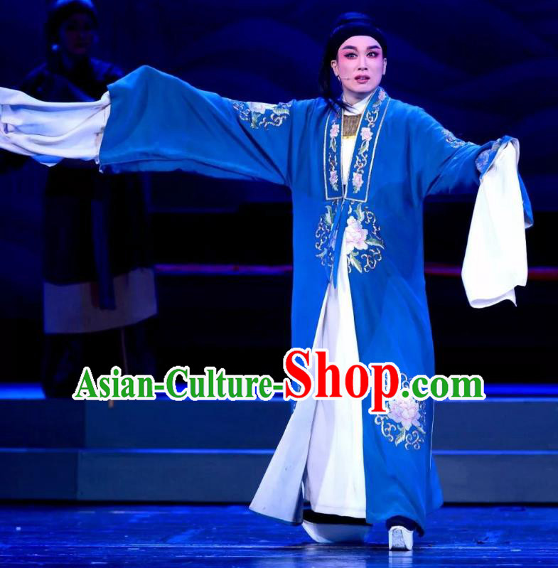 Chinese Yue Opera Xiao Sheng Scholar Apparels The Story of Hairpin Wang Shipeng Garment and Headwear Shaoxing Opera Costumes