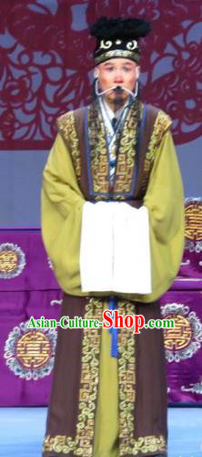 Jie Nv Qiao Pei Chinese Ping Opera Landlord Costumes and Headwear Pingju Opera Ministry Councillor Wang Apparels Clothing