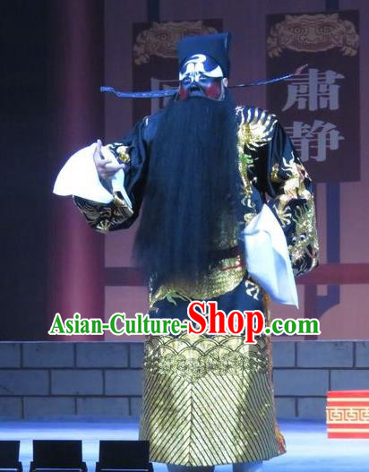 Chinese Ping Opera Official Bao Gong San Kan Butterfly Dream Costumes and Headwear Pingju Opera Elderly Male Apparels Clothing